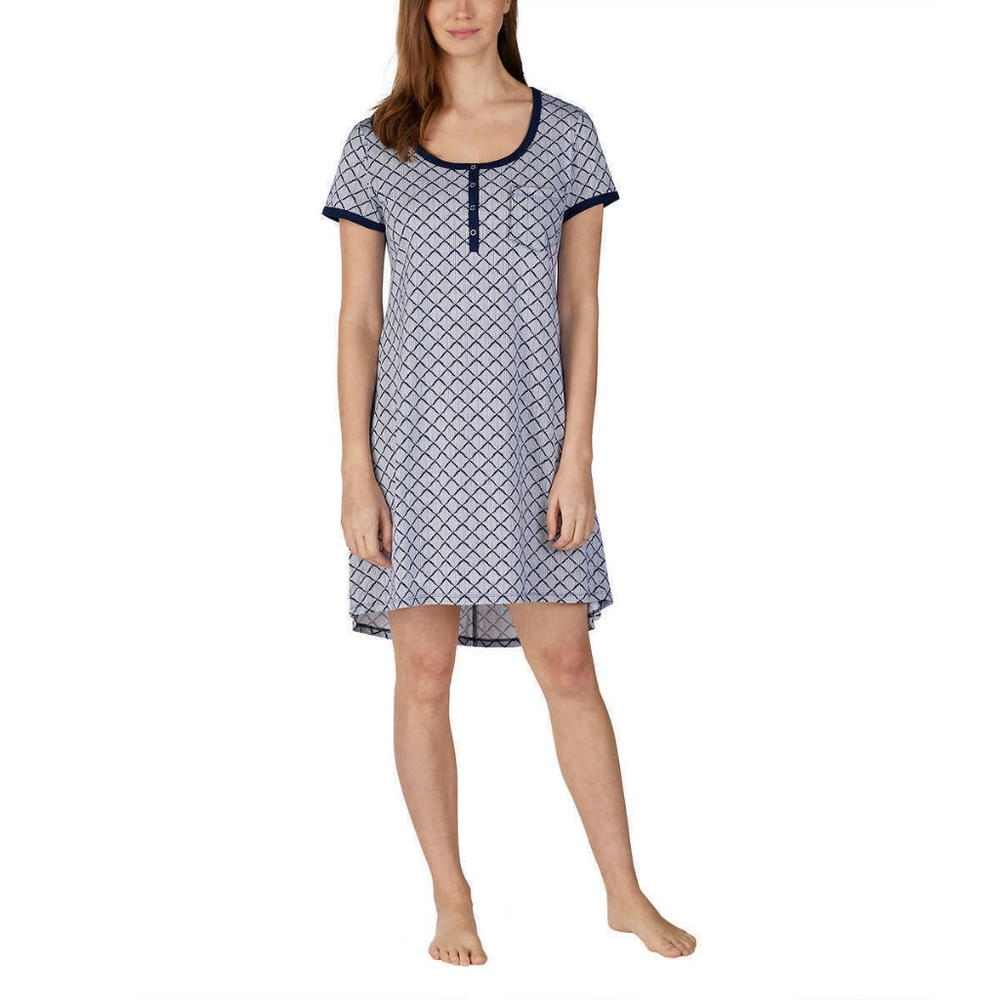 Jane and Bleecker Womens Henley Sleepshirts 2 Pack - Picture 5 of 8